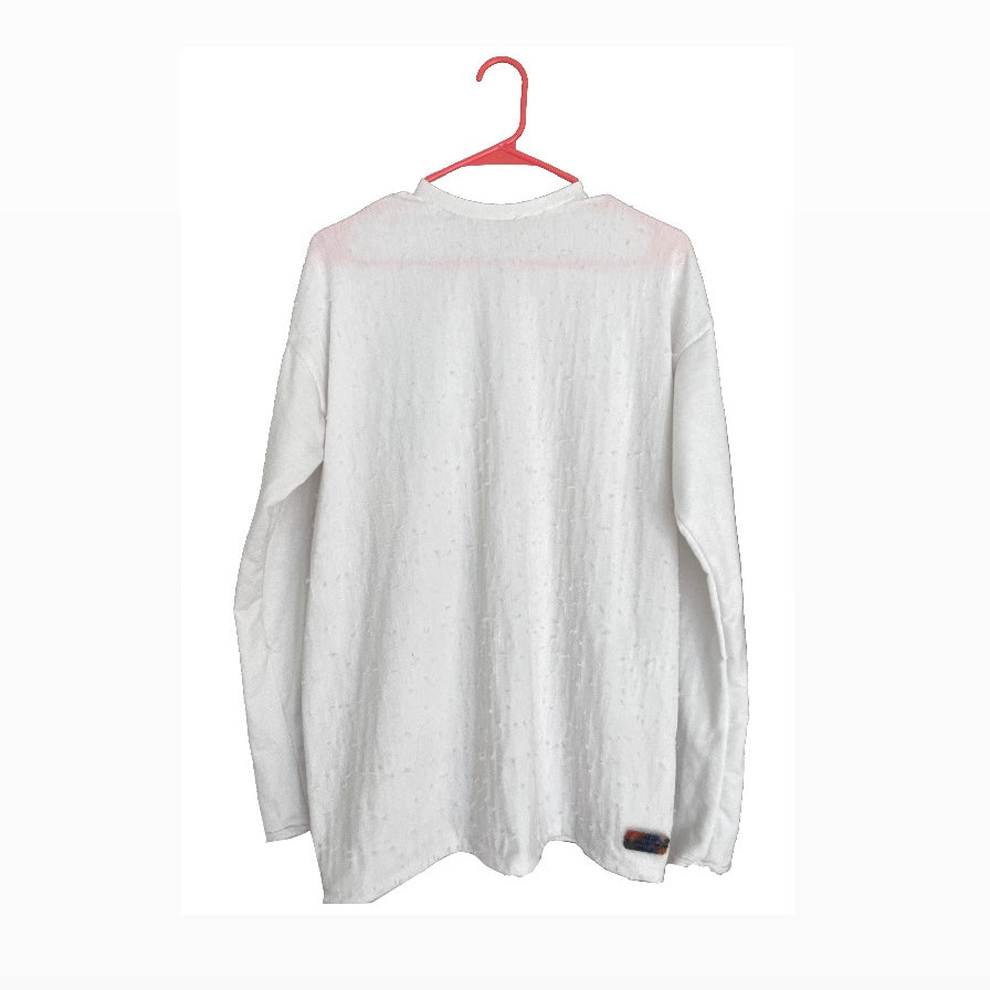 Men’s distressed cotton long sleeve