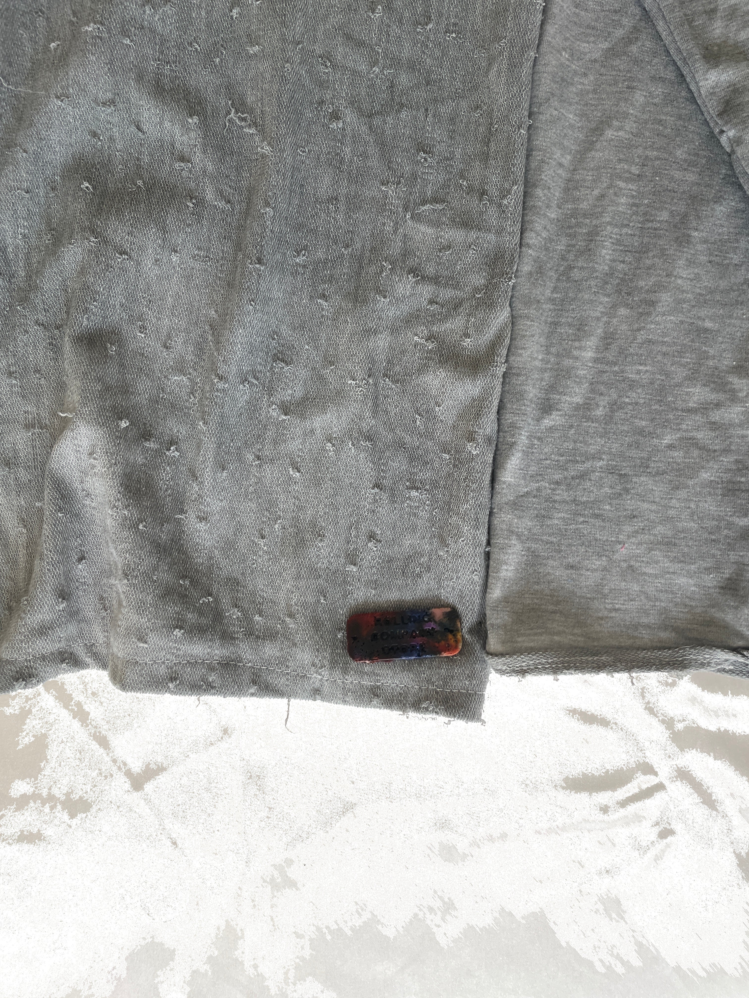 Men’s grey distressed cotton long sleeve