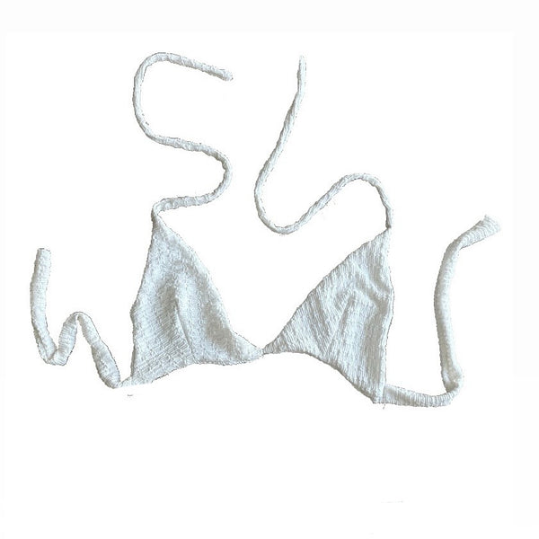 White patterned bikini top