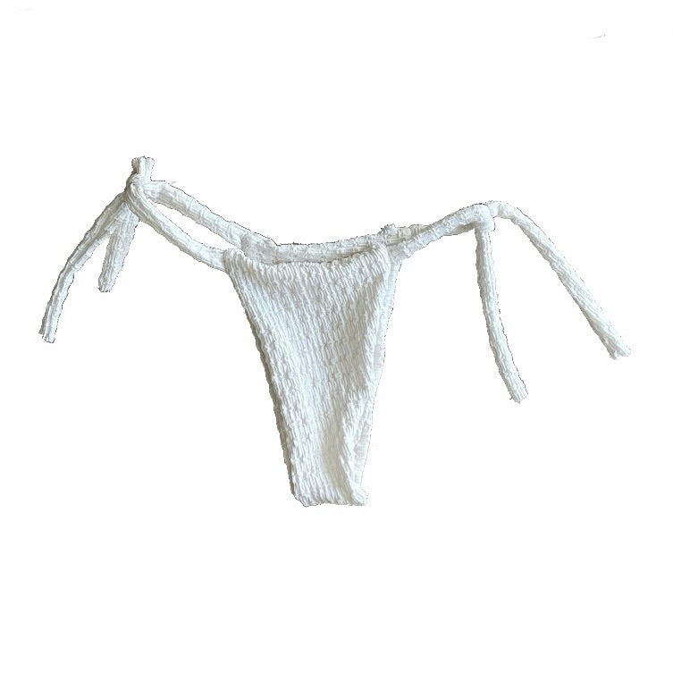 White patterned bikini bottom