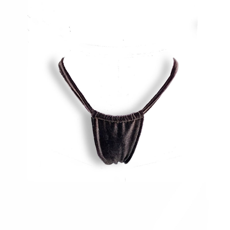 brown velour thong