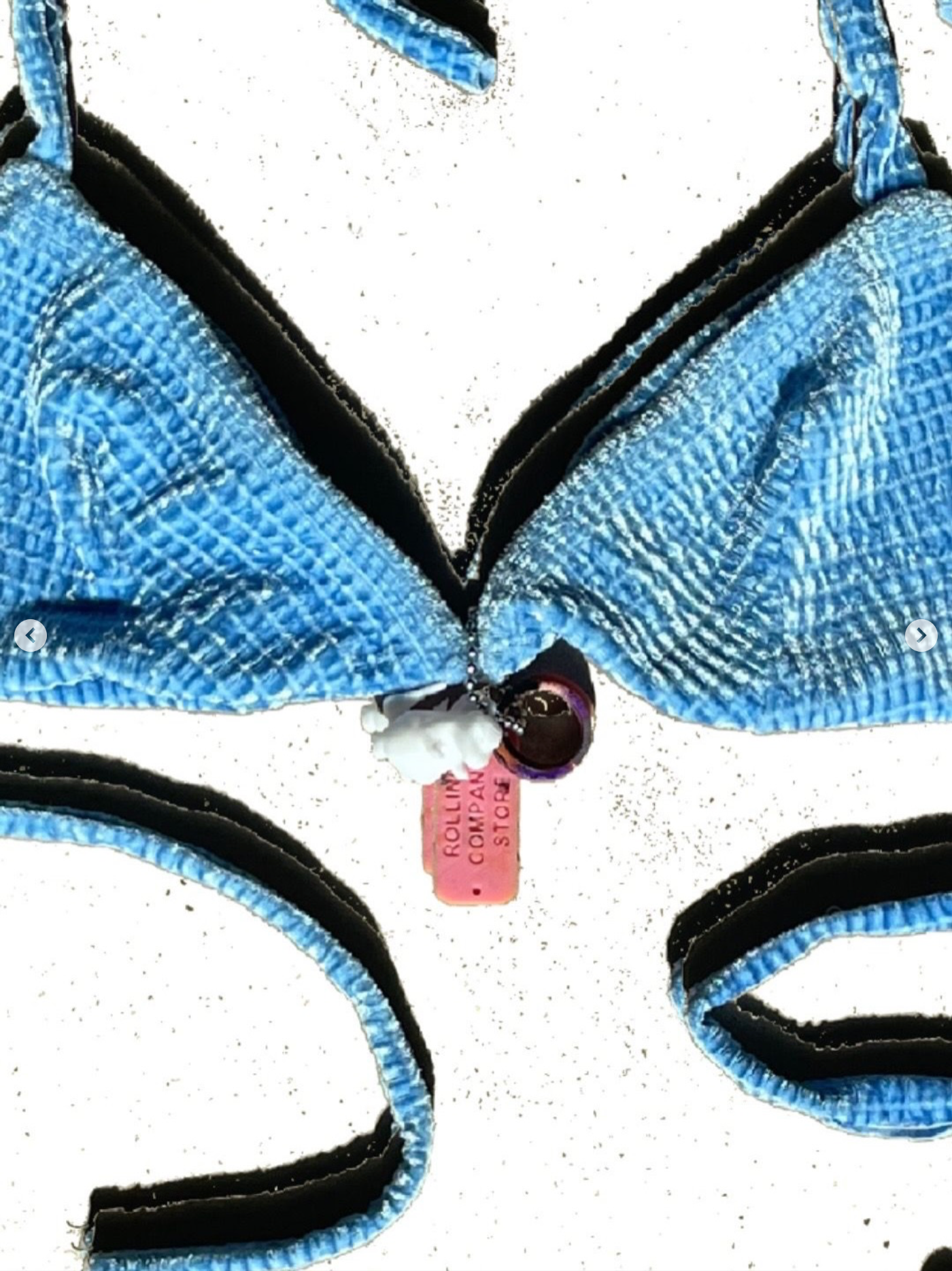 Blue patterned bikini top