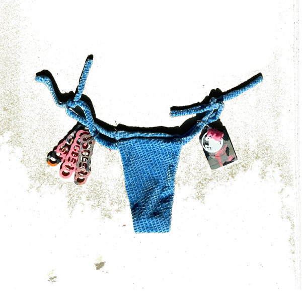 Blue patterned bikini bottom