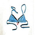 Blue patterned bikini top