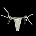 White patterned bikini bottom